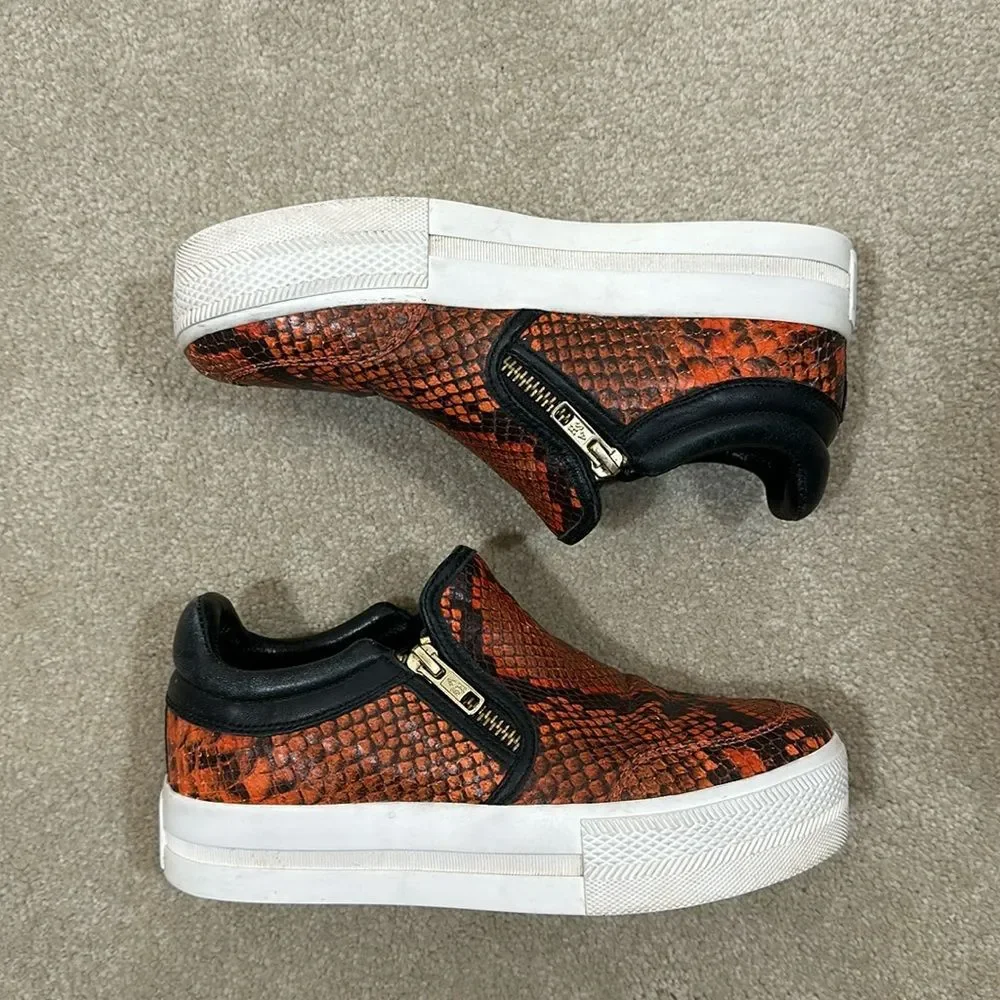 Ash Jordy Trainers Coral Cobra Print Leather EU Size 36/ Women U.S. Size 5